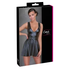   Cottelli - mini suknelė su klostėmis ir diržu - juoda - XL