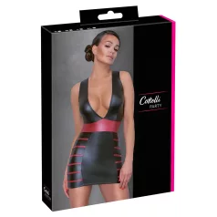   Cottelli Party - dryžuota, aptempiančia suknelė (juoda-raudona) - XL