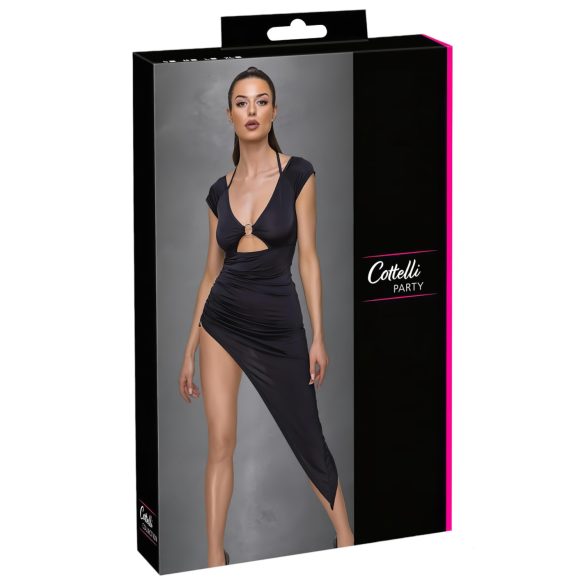 Cottelli Party - suknelė moterims - asimetriška su žiedais - juoda - L
