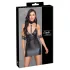 Cottelli Bondage - blizgi mini suknelė su apykakle - juoda - XL