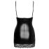 Noir - permatomas šoninio kirpimo mini suknelė (juoda) - M