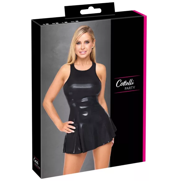 Cottelli - mini suknelė su lako efekto blizgesiu (juoda) - M