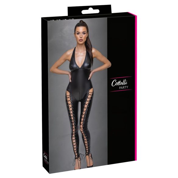 Cottelli Party - juodasis korsetas su kaklo papuošalu - XL