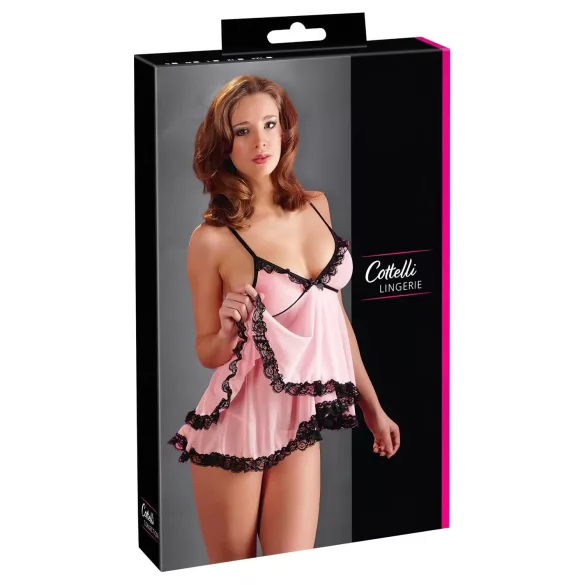 Cottelli - seksualus babydoll naktinukai - raukiniai - juoda - M