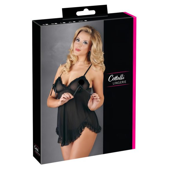Cottelli - Lengva, banguota babydoll (juoda) - M