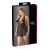 Cottelli Plus Size - nėriniuotas laisvas babydolis (juodas) - 2XL
