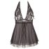 Cottelli Plus Size - nėriniuotas laisvas babydolis (juodas) - 2XL