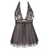 Cottelli Plus Size - naktinukai su nėriniais - juodi - platus modelis - 3XL