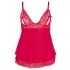 Cottelli Plus Size - nėriniuotas laisvas babydoll naktinukai - raudoni
