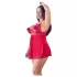 Cottelli Plus Size - nėriniuotas laisvas babydoll naktinukai - raudoni - 3XL