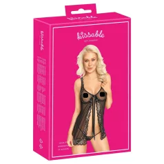 Bučiuojama - atviras babydoll (juodas)