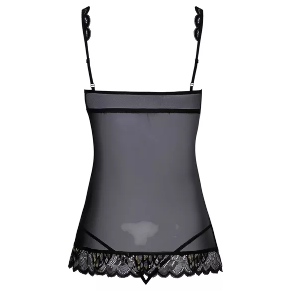 Bučiuojama - atviras babydoll (juodas)