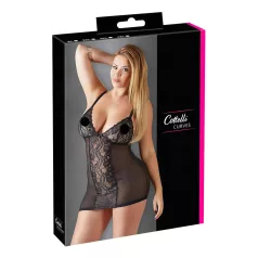  Cottelli Plus Size - naktinukai didesniems dydžiams - permatomi nėriniai - juodi