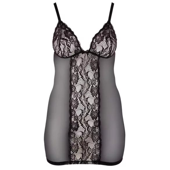 Cottelli Plus Size - naktinukai didesniems dydžiams - permatomi nėriniai - juodi - 4XL