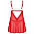 Obsessive Elianes - nėriniuotas babydoll rinkinys (raudonas)