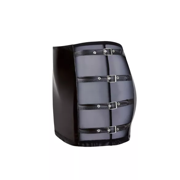 Cottelli - blizgi mini sijonas su sagtimi - juodas - XL