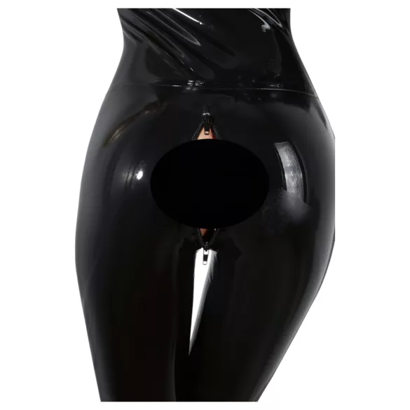 Latex ilgomis rankovėmis moteriškas kombinezonas (juodas) - XL