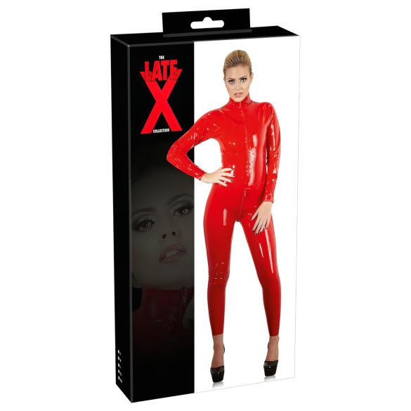 LATEX - ilgomis rankovėmis moteriškas kombinezonas (raudonas) - L