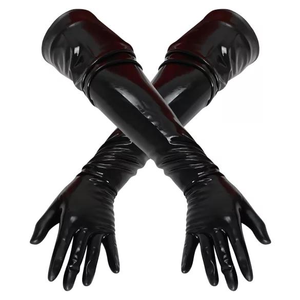LATEX - ilgos unisex pirštinės - juodos - XL