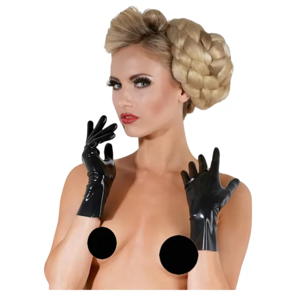 LATEX - trumpos unisex pirštinės - juodos