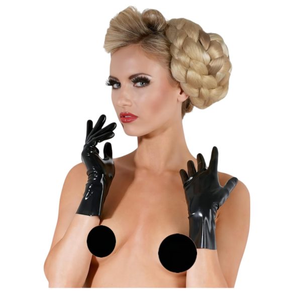 LATEX - trumpos unisex pirštinės - juodos - M