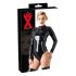 LATEX - ilgomis rankovėmis moteriškas bodis (juodas) - 2XL