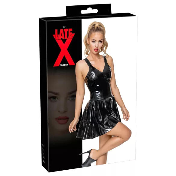 LATEX - mini suknelė su raukiniais (juoda)