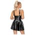 LATEX - mini suknelė su rauktuku sijonu (juoda)