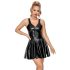 LATEX - mini suknelė su rauktuku sijonu (juoda) - M