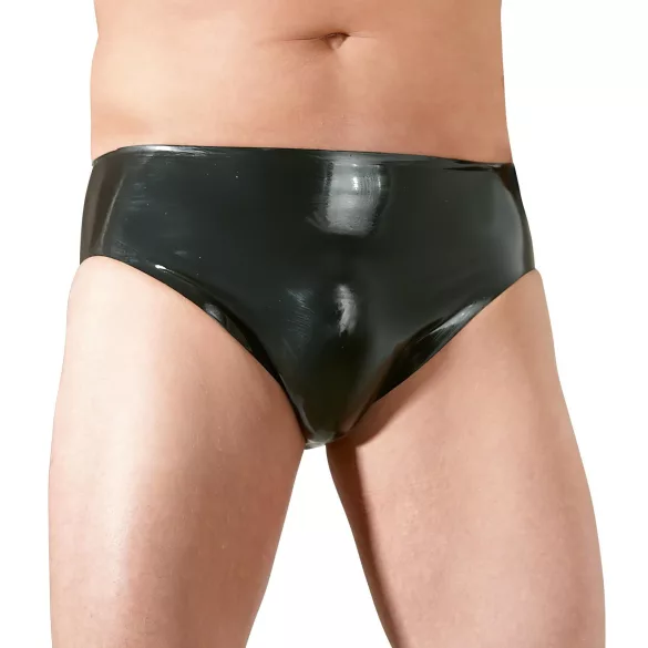 Latex vyriški apatiniai su vidiniu peniu ir analiniu dildo (juodi)
