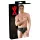 Latex vyriški apatiniai su vidiniu peniu ir analiniu dildo (juodi) - XL