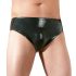 LATEX - vyriškos kelnaitės su vidiniu analiniu dildo (juodos) - XL
