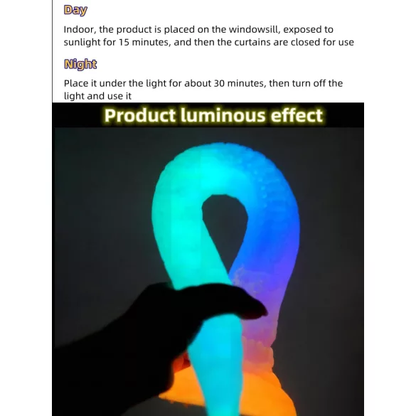 OgazR XXL Eel - analinis dildo - švytintis - 47 cm - rožinis