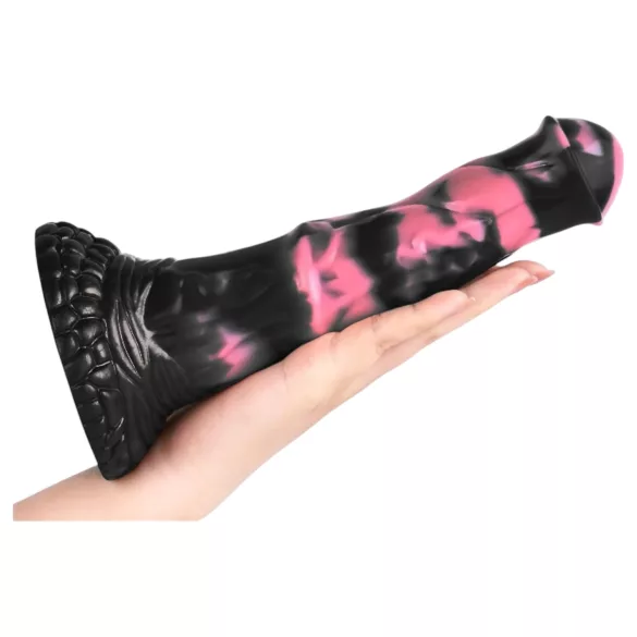 Bad Horse - silikoninis arklio penio dildo - 18 cm (juoda-rožinė)