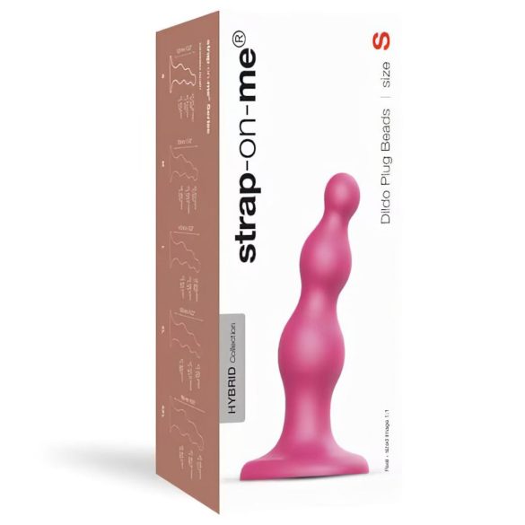 Strap-on-me Karoliukai S - karoliukinis, su siurbtuku dildo (rožinis)