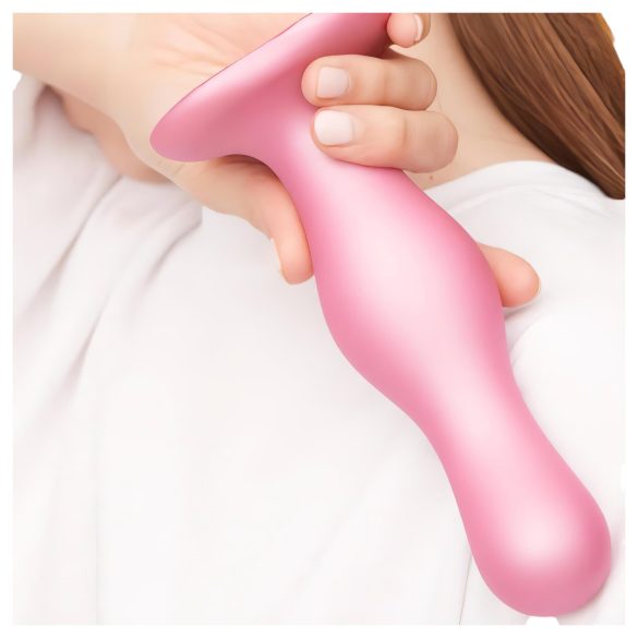 Strap-on-me Curvy S - dildo su bangelėmis, su siurbtuku - rožinis