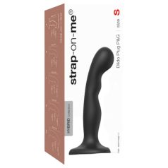 Strap-on-me - lenktas dildo su siurbtuku - juodas, S dydis