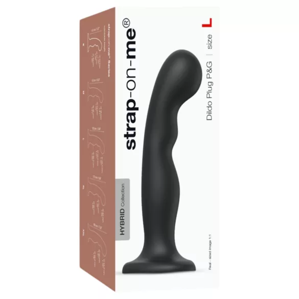 Strap-on-me - dildo su dirželiu - lenktas, su siurbtuku - juodas