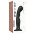 Strap-on-me - dildo su dirželiu - lenktas, su siurbtuku - juodas