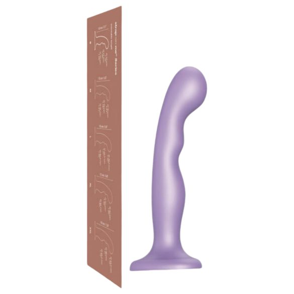 Strap-on-me P&G M - išlenktas prisisiurbiantis dildo (violetinis)