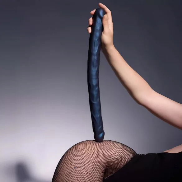 Strap-on-me - dvigubas dildo - metalo mėlyna