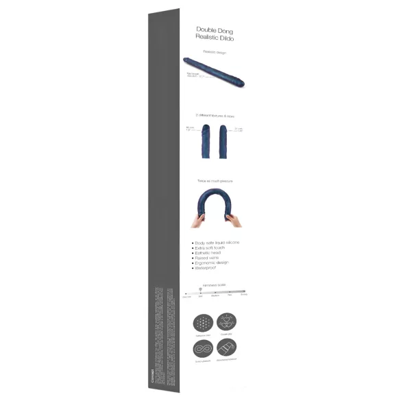 Strap-on-me - dvigubas dildo - metalo mėlyna