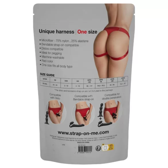 Strap-on-me - prisegamas apatinis diržas dildui - XS-XXL raudonas