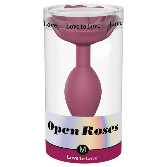 Love to Love Open Roses M - silikoninis analinis kištukas (raudonas)