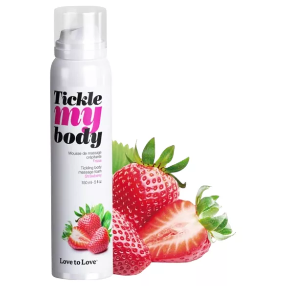 Tickle my body - masažo putos - braškinės - 150 ml