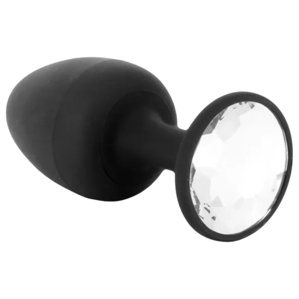 Dorcel Geisha Plug Diamond L - balto akmens analinis kaištis (juodas)