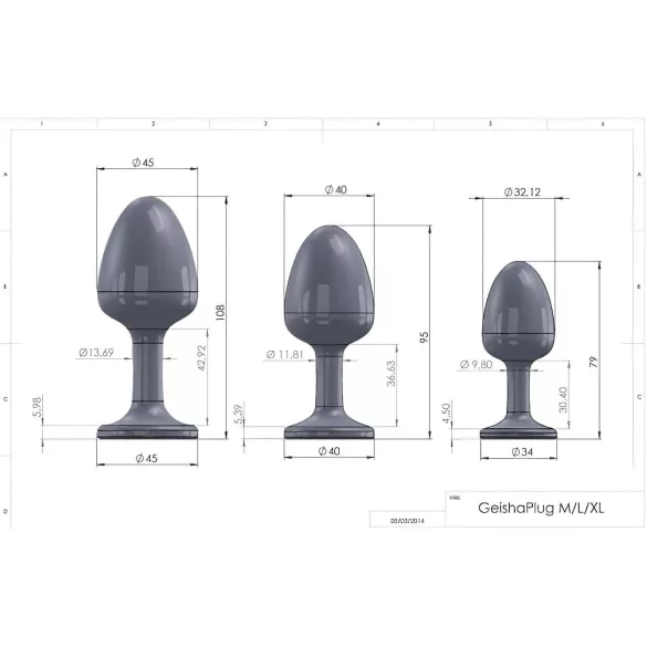 Dorcel Geisha Plug Diamond L - balto akmens analinis kaištis (juodas)