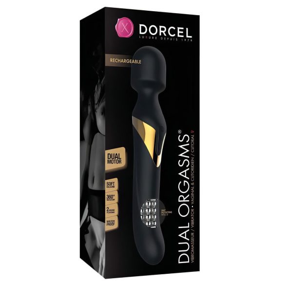 Dorcel Dual Orgasms Gold - 2in1 masažuoklis vibratorius (juodas)