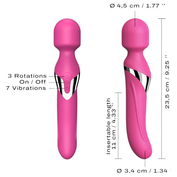 Dorcel Dual Orgasms - įkraunamas 2 in 1 masažuojantis vibratorius (rožinis)