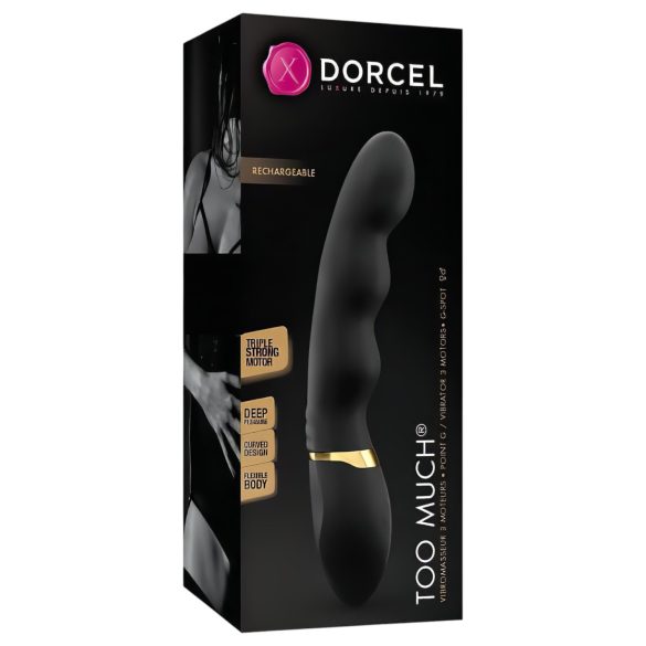 Dorcel Too Much 2.0 - vibratorius su 3 motorais - įkraunamas - juodas auksinis